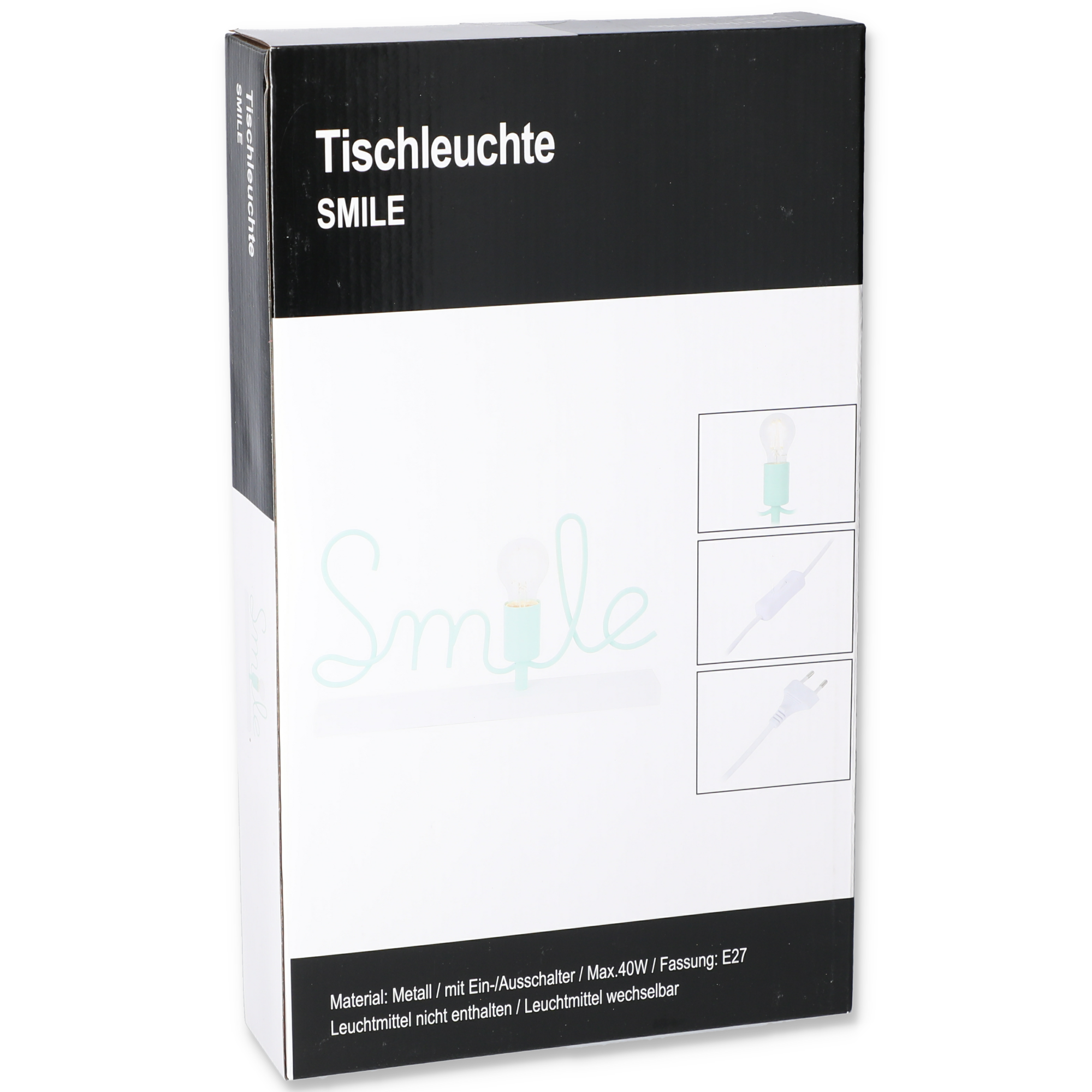 Tischleuchte 'Smile' türkis 40 x 23 cm + product picture