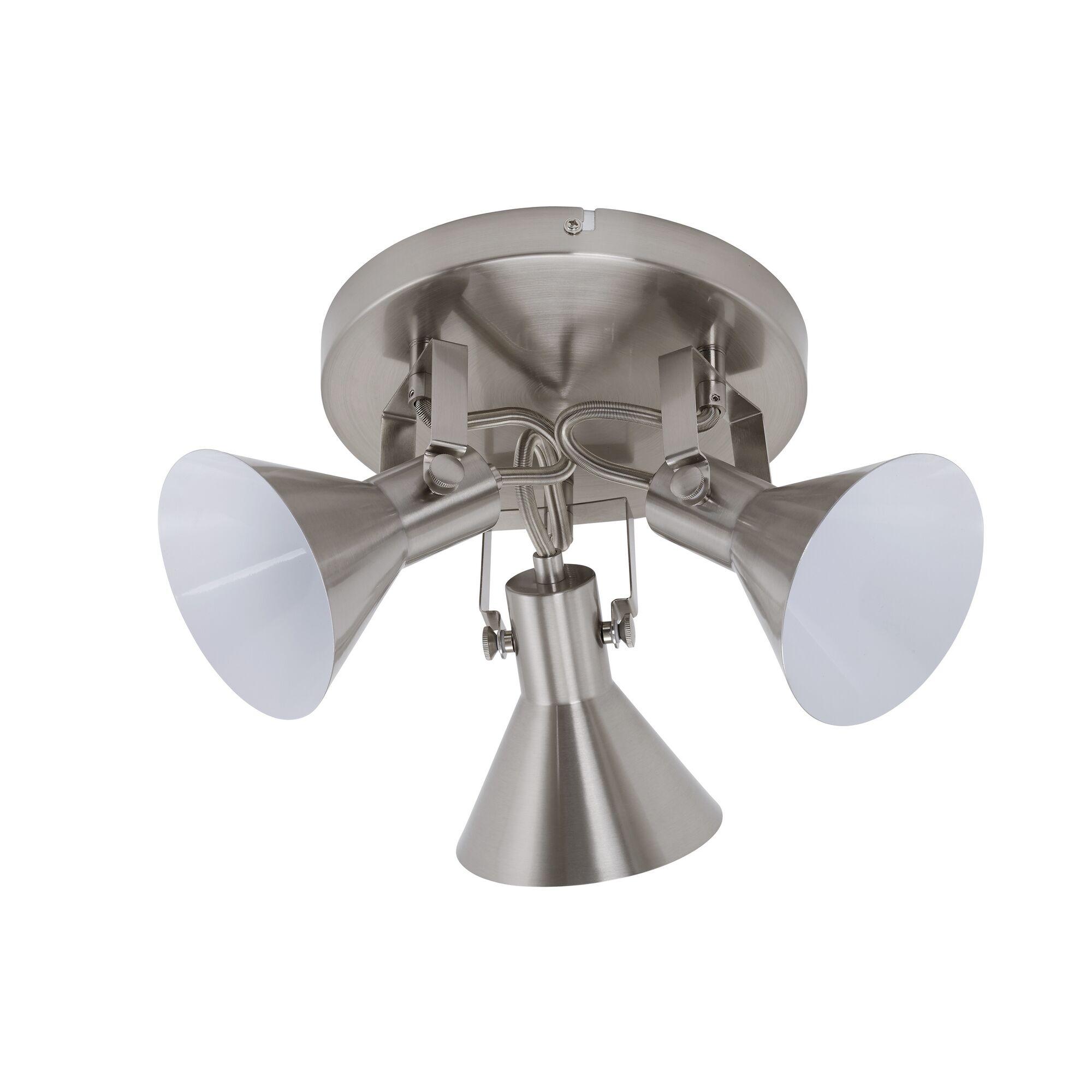 Dreiflammige Deckenleuchte, Nickel matt