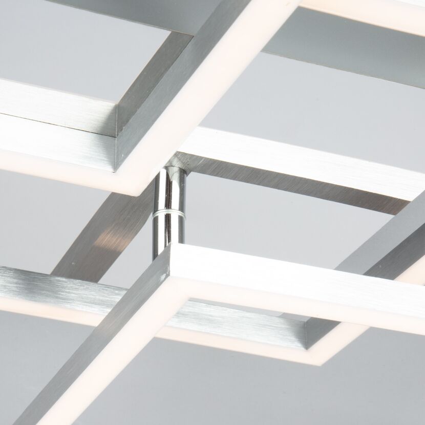 LED-Deckenleuchte 'Frame' chrom-/aluminiumfarben, 2600 lm, 36,8 x 76,3 cm