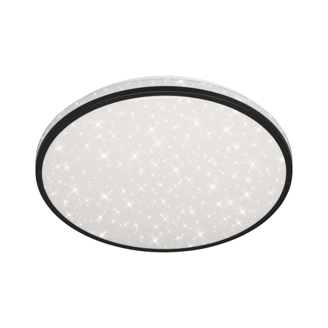 Bild von LED-Deckenleuchte 'Skizo' mit Sternendekor, schwarz, 2400 lm, Ø 38 cm