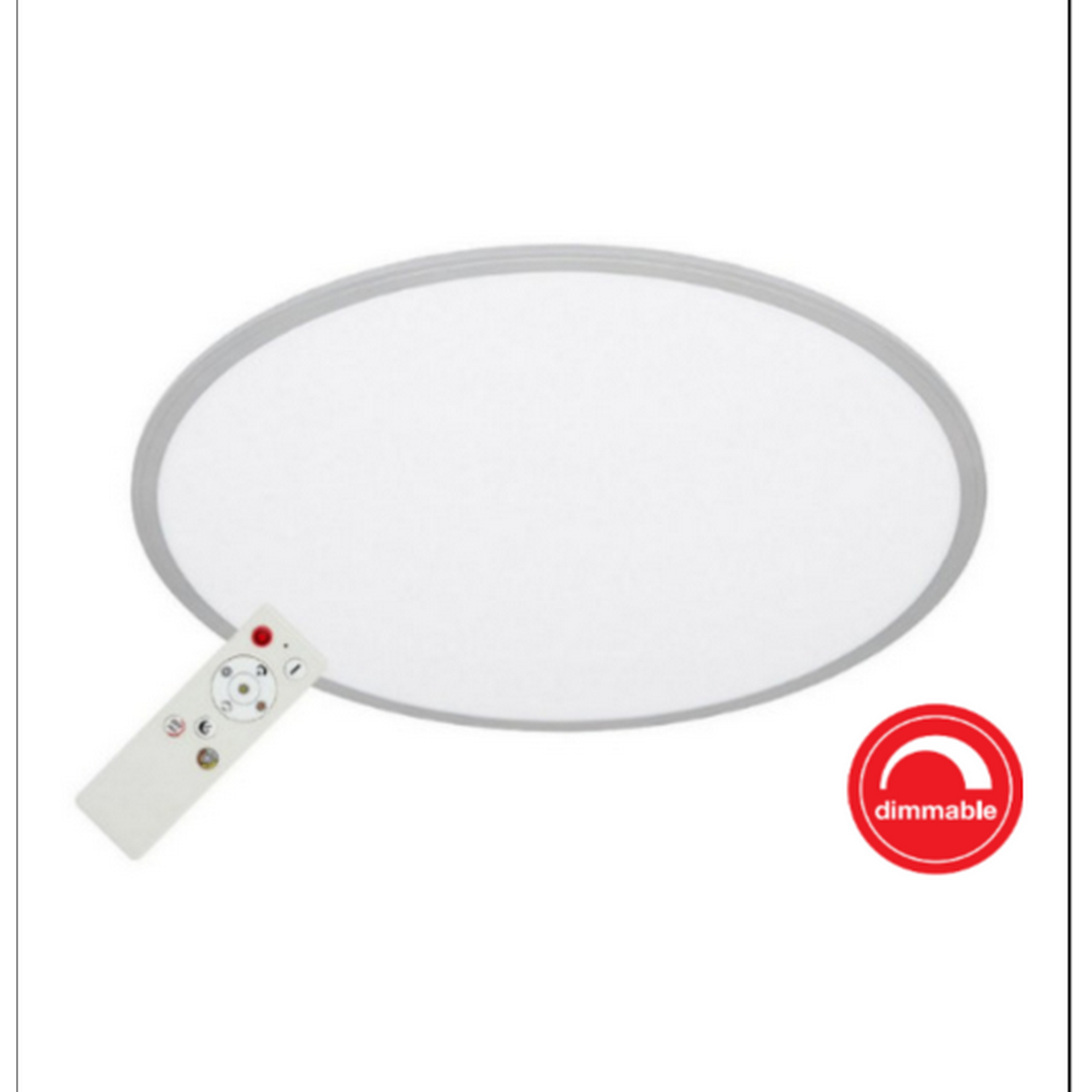 LED-Deckenleuchte weiß/silber Ø 76 cm, mit Fernbedienung + product picture