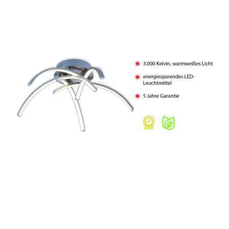 3. Bild von LED-Deckenleuchte 'Valerie' stahlfarben 21 W Ø 47 cm