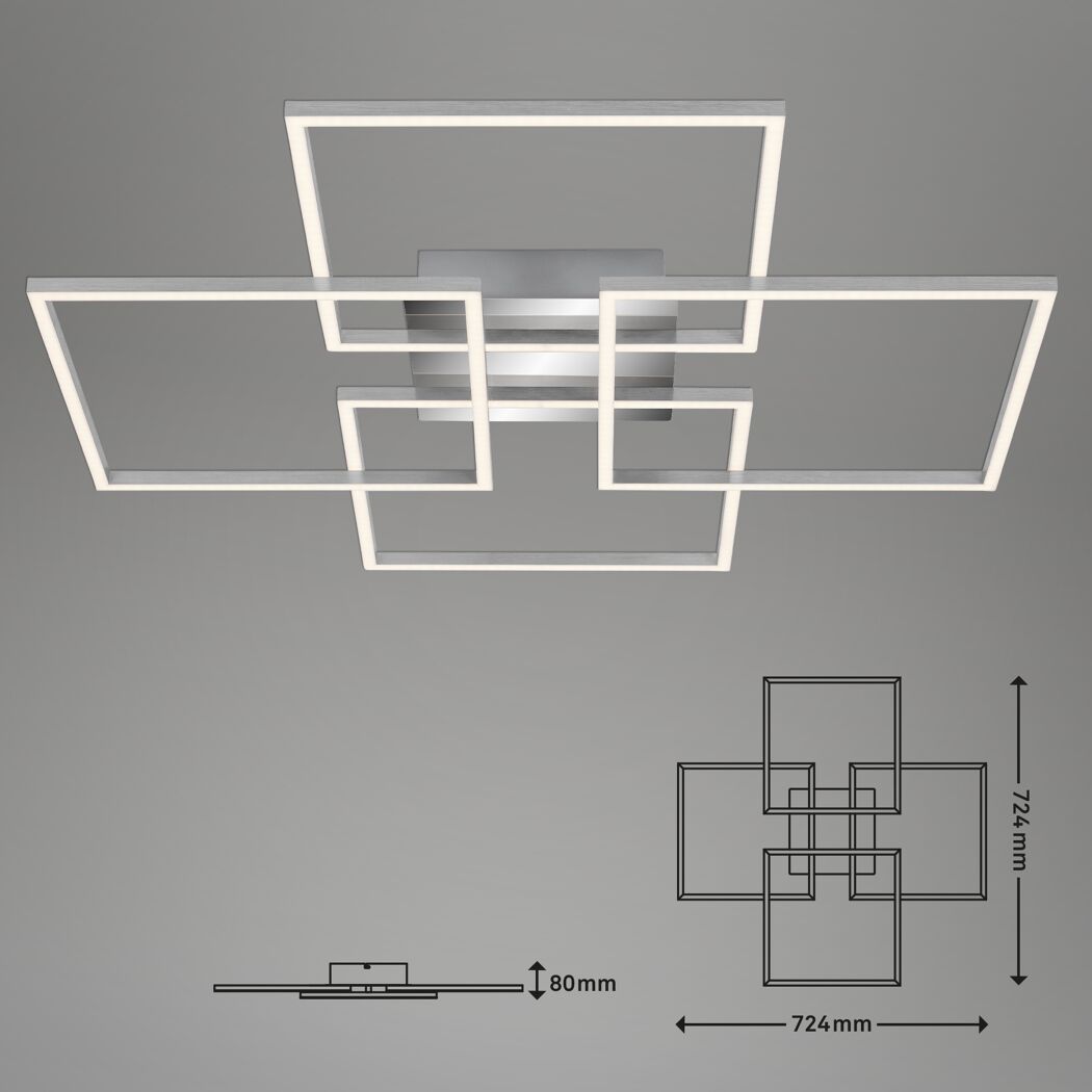 LED-Deckenleuchte 'Frame' dimmbar 57 W 4800 lm warmweiß 72,4 x 8 x 72,4 cm