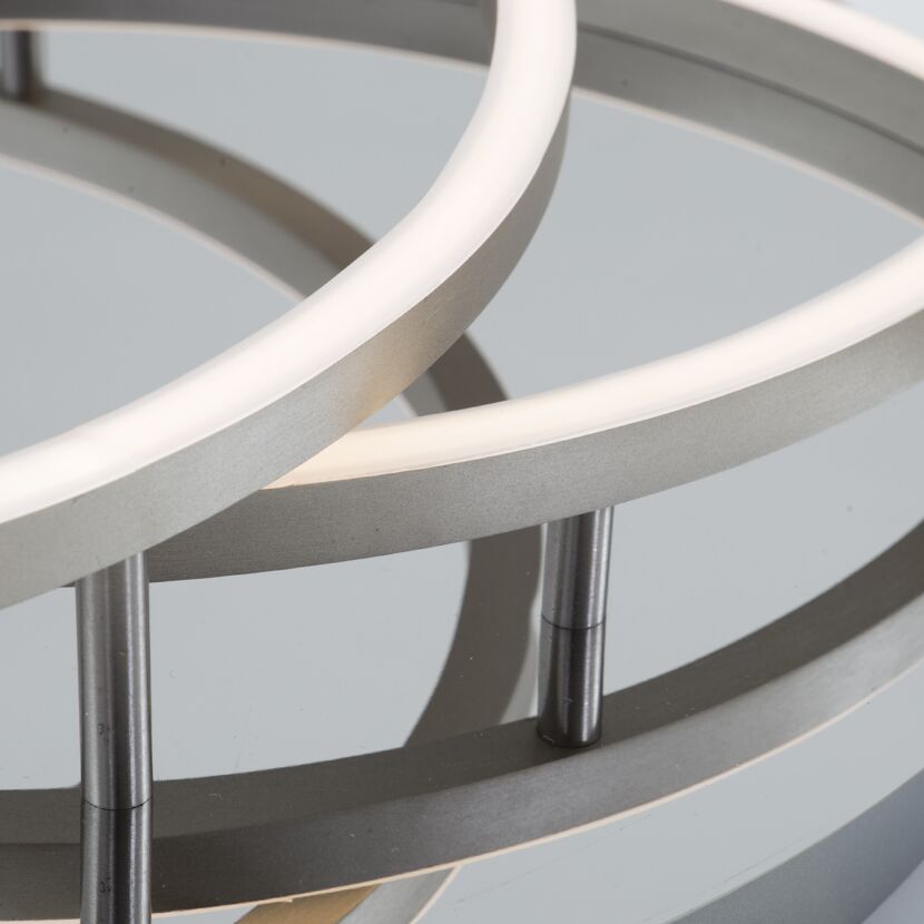 LED-Deckenleuchte 'Frame' chromfarben/aluminiumfarben 4800 lm, Ø 52,5 cm