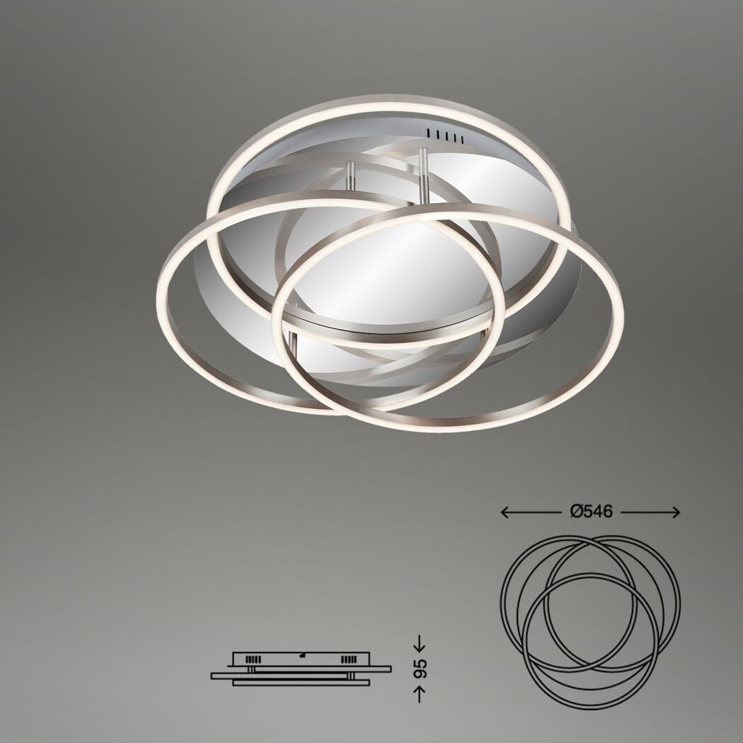 LED-Deckenleuchte 'Frame' dimmbar 56 W 4800 lm warmweiß Ø 52,5 x 9,5 cm