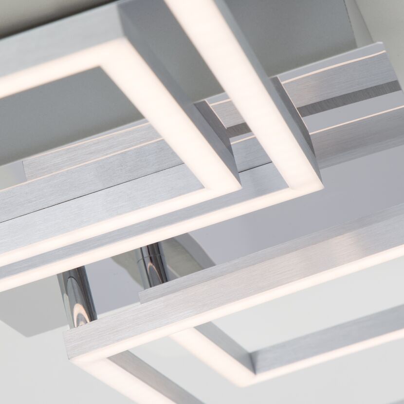 LED-Deckenleuchte 'Frame' chromfarben/aluminiumfarben 3600 lm, 52 x 43,8 cm