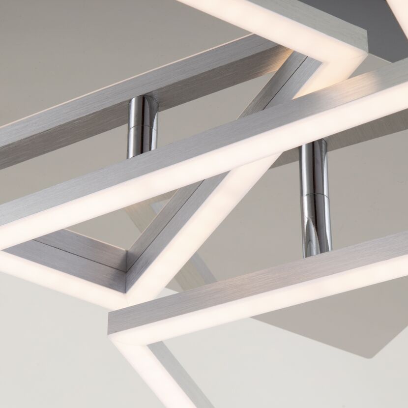 LED-Deckenleuchte 'Frame' chromfarben/aluminiumfarben 3300 lm, 26 x 92,8 cm