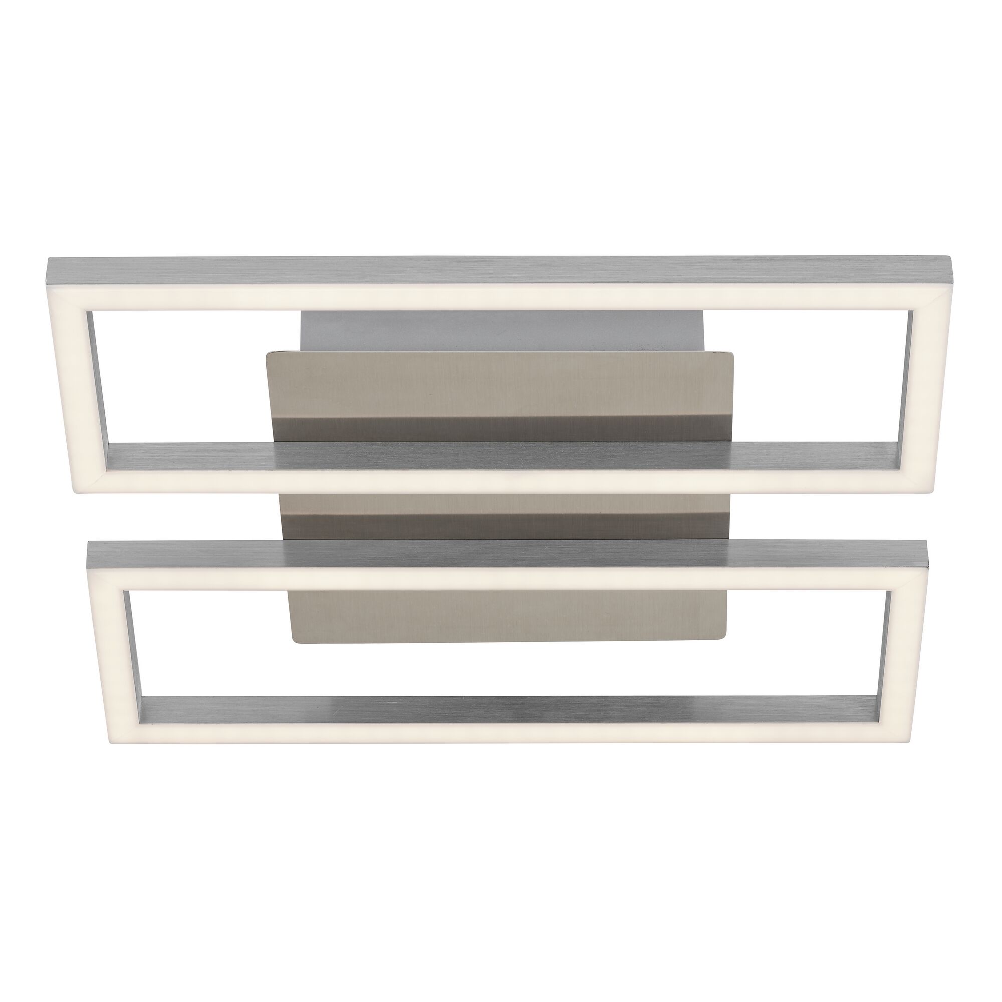 Moderne Deckenleuchte, rechteckig, silberfarben