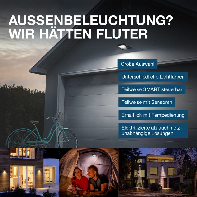 LED-Außenfluter 'Smart+' 12,5 x 15,2 cm dunkelgrau 1260 lm 20 W WLAN