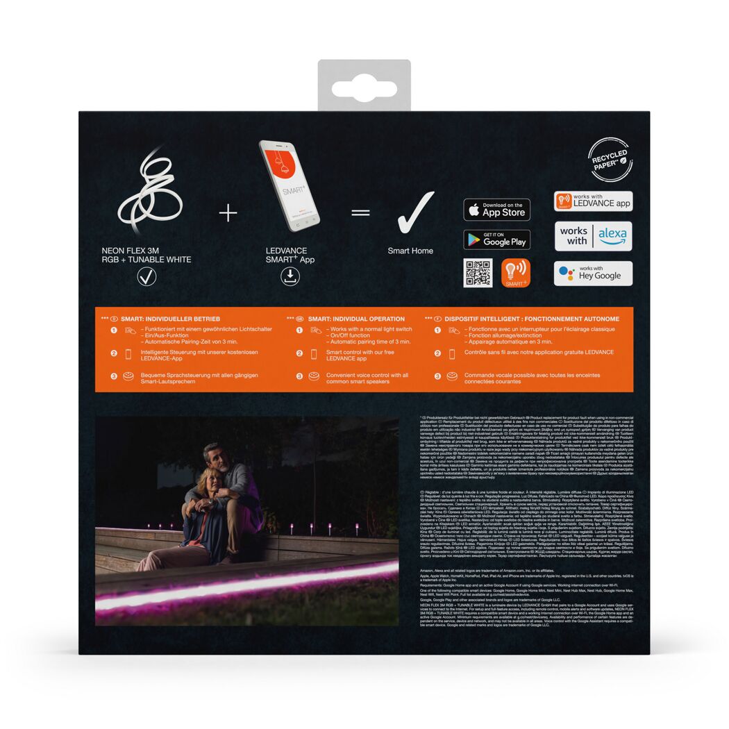 LED-Leuchtband 'Smart+ WiFi Neon Flex' dimmbar 15 W 520 lm warmweiß bis tageslichtweiß 300 cm