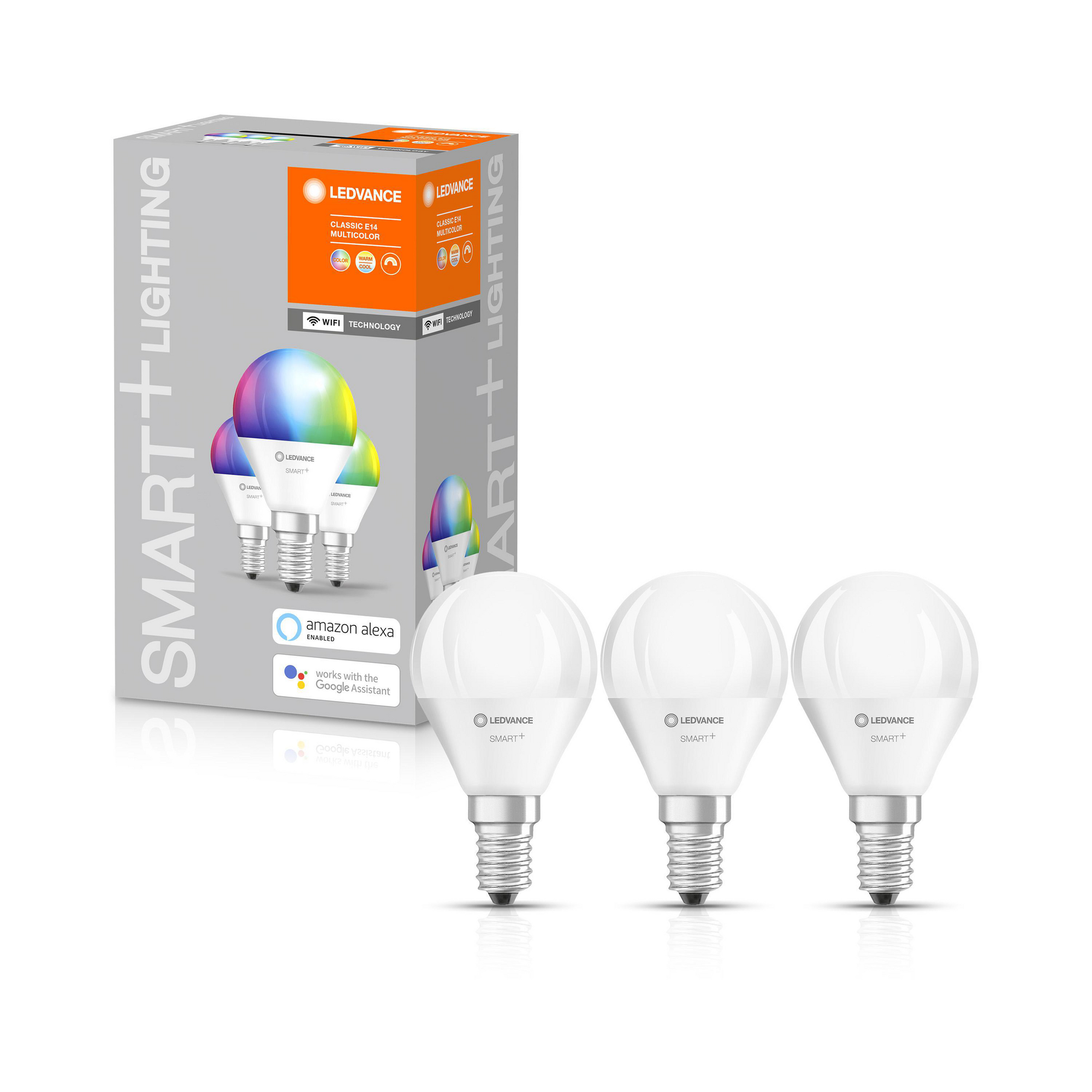 LED-RGB-Lampe 'Smart+' 8,9 cm 470 lm 5 W E14 weiß WLAN 3 Stk. + product picture
