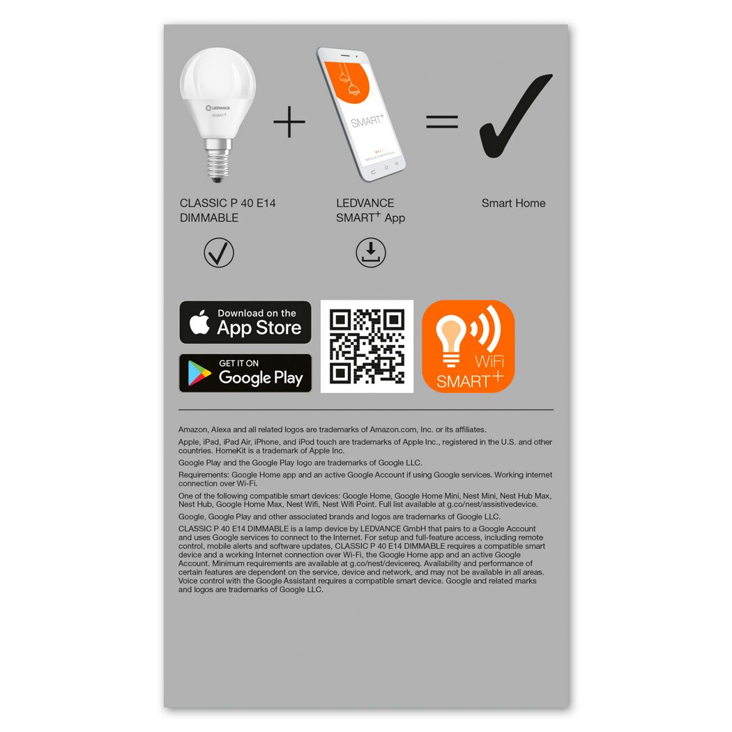 LED-Leuchtmittel 'Smart+' dimmbar Tropfen matt E14 4,9 W 470 lm warmweiß