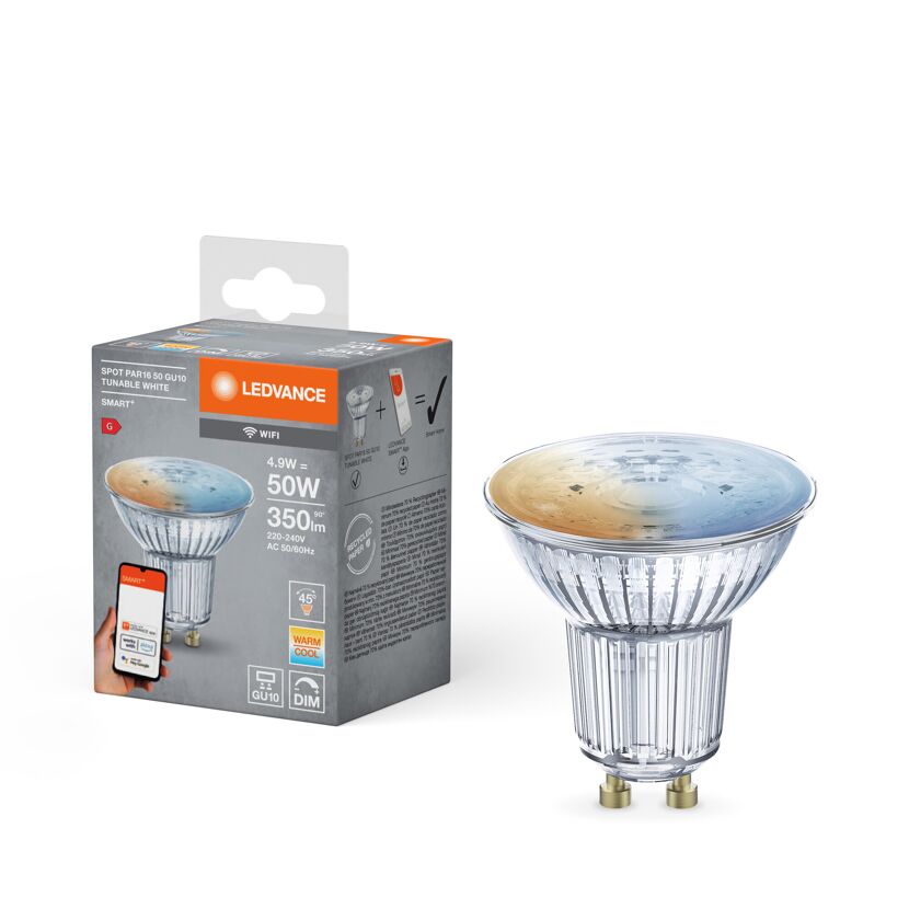 LED-RGB-Reflektorlampe 'Smart+' 5,5 cm 350 lm 5 W GU10 transparent WLAN Tunable White