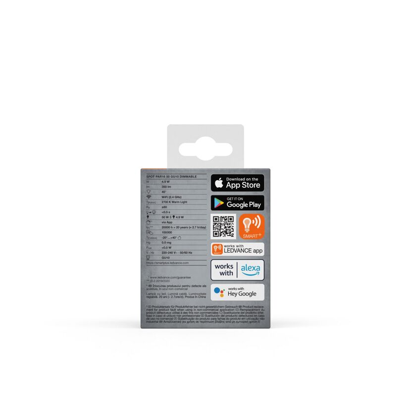 LED-Reflektorlampe 'Smart+' 5,5 cm 350 lm 5 W GU10 transparent WLAN dimmbar