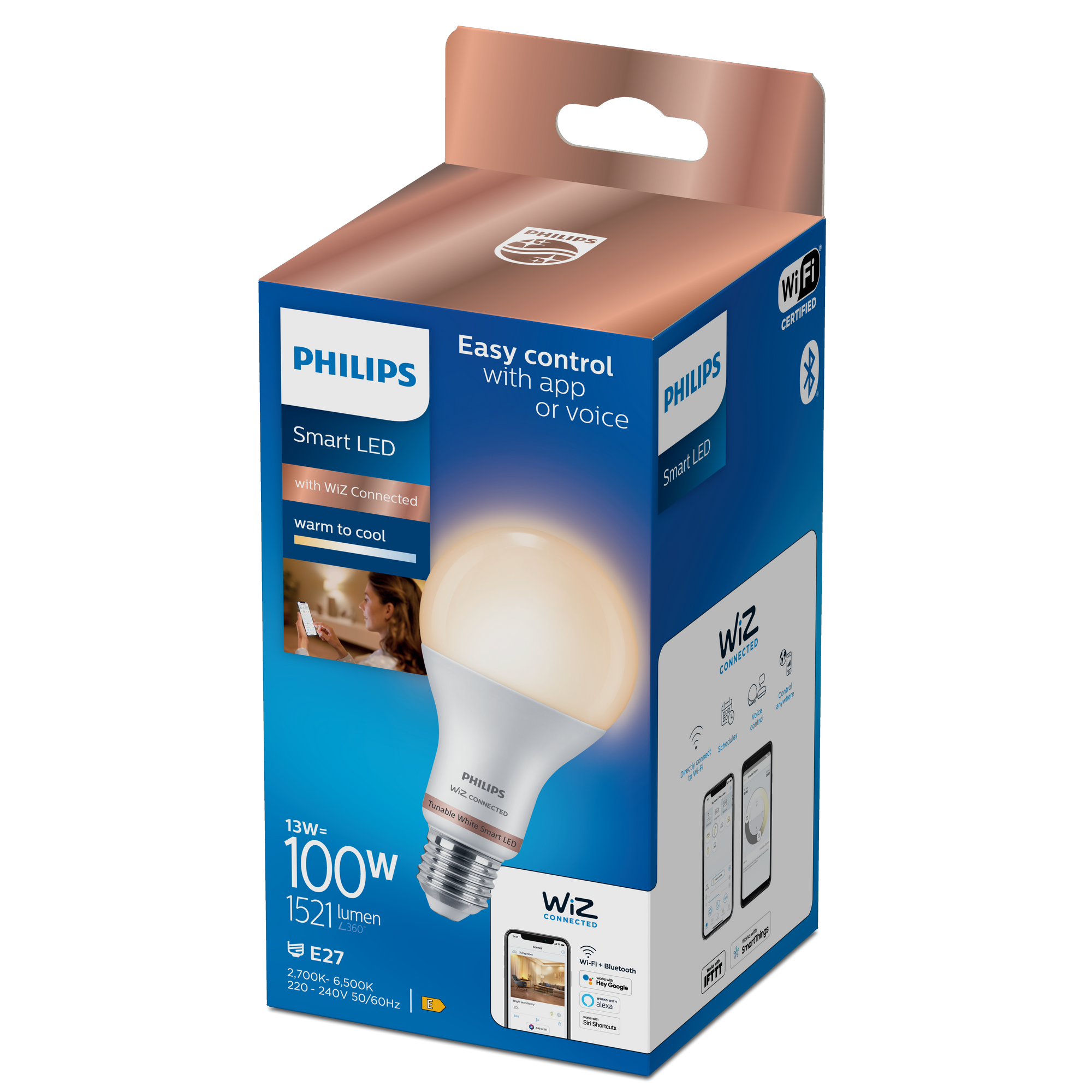 Philips LED-Lampe 'SmartLED' 1521 lm E27 Glühlampe weiß 2700-6500 K