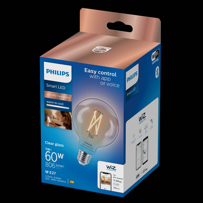 LED-Lampe 'SmartLED' 806 lm E27 Globe klar
