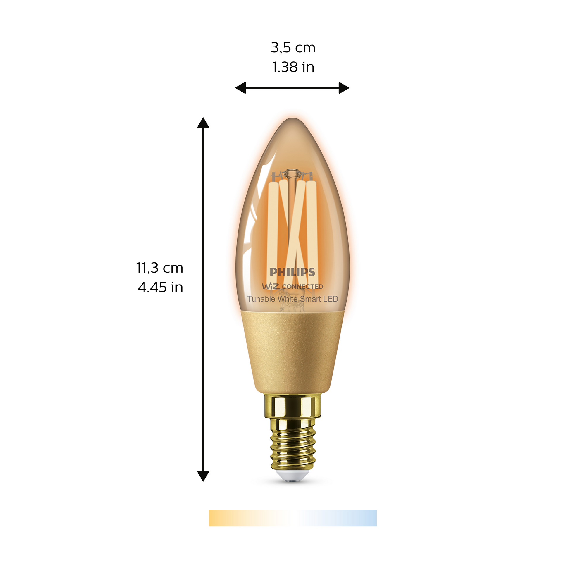 LED-Filament-Lampe 'SmartLED' 370 lm E14 Kerze amber + product picture