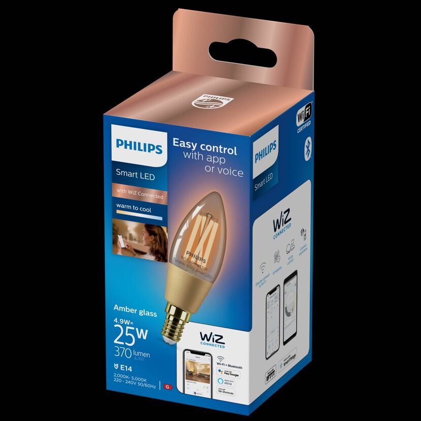LED-Filament-Lampe 'SmartLED' 370 lm E14 Kerze amber