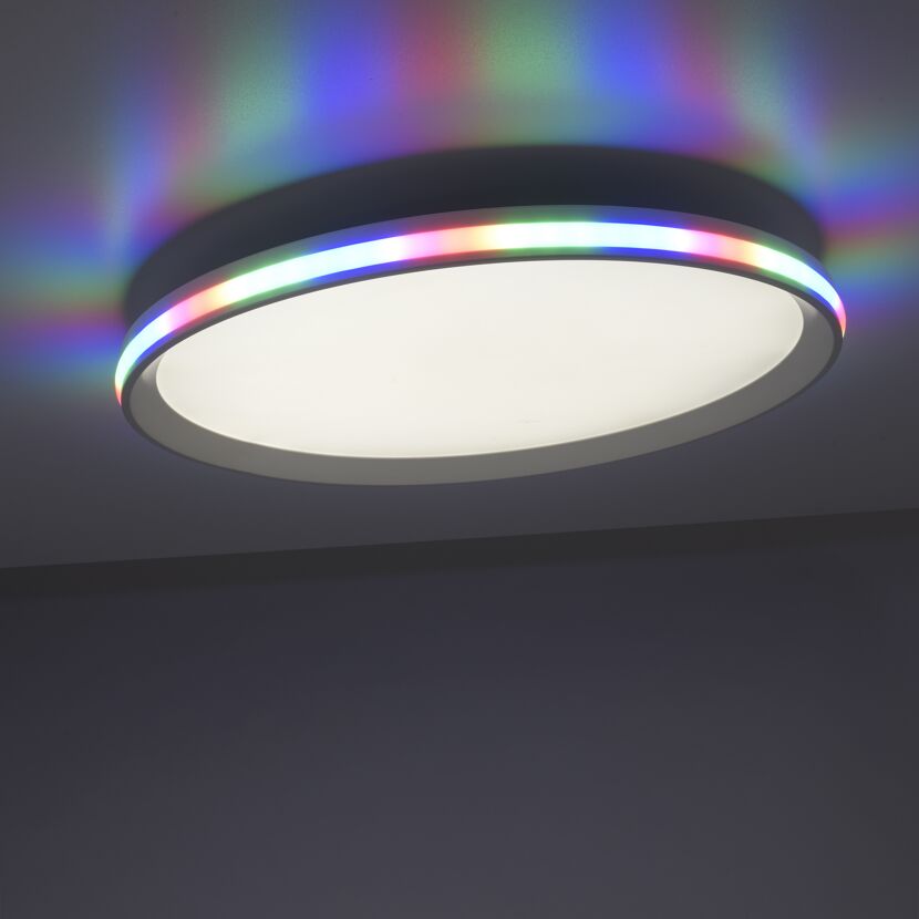 Deckenleuchte Galactica mit buntem LED-Lichtring