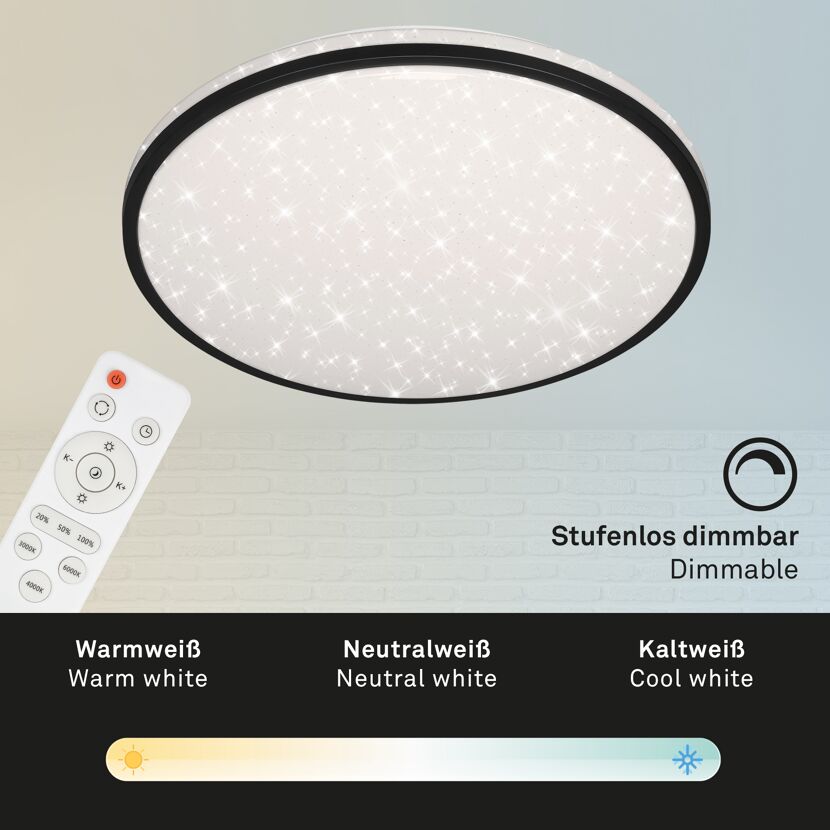 LED-Deckenleuchte 'Skizo' schwarz/weiß 4400 lm Ø 49,2 cm