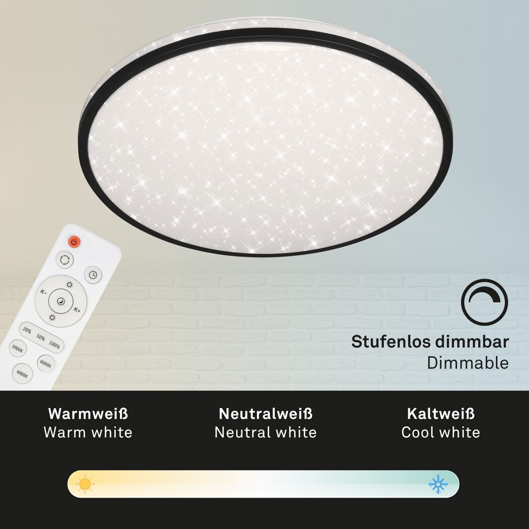LED-Deckenleuchte 'Skizo' dimmbar 48 W 4400 lm warmweiß bis tageslichtweiß Ø 49,2 x 9,5 cm