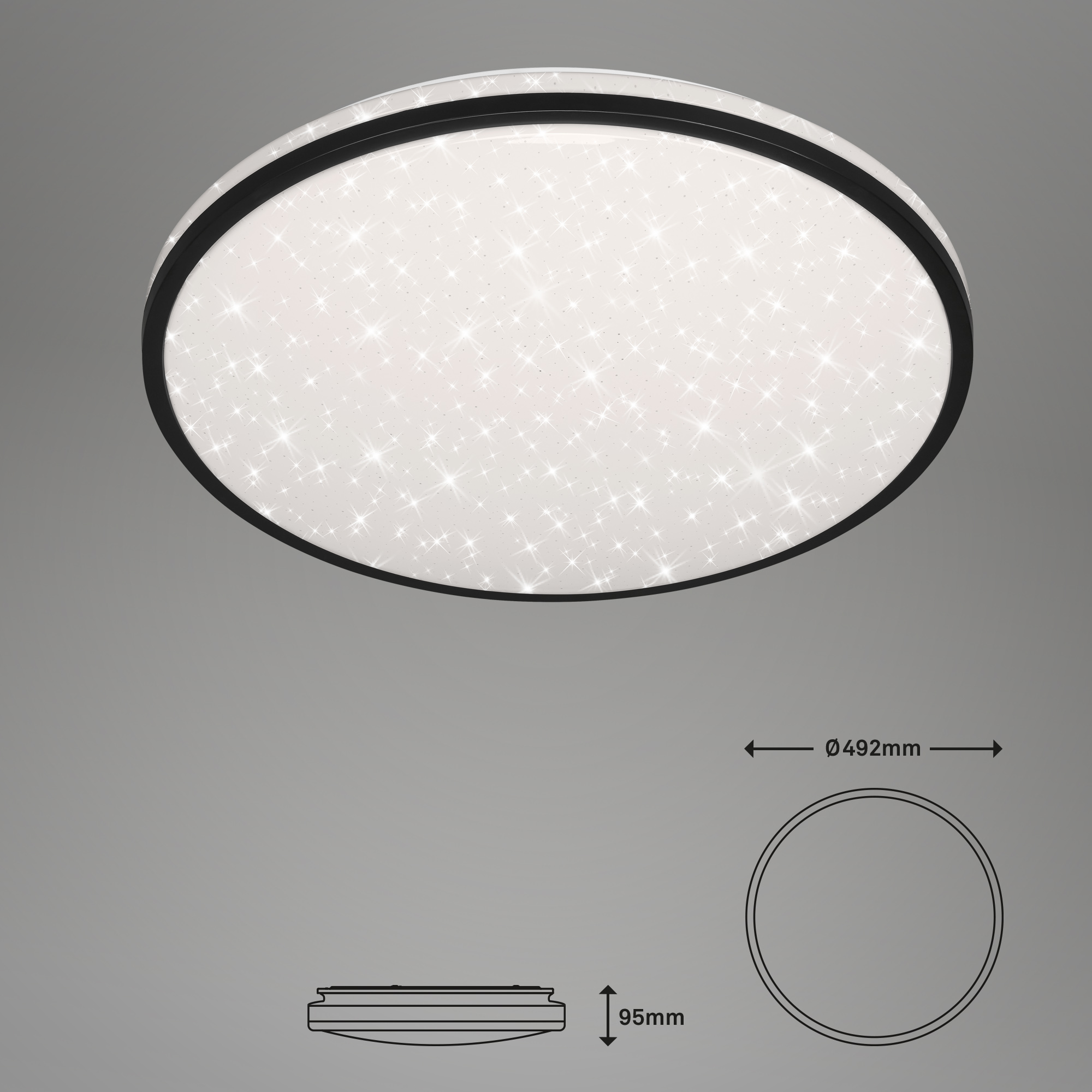 LED-Deckenleuchte 'Skizo' schwarz/weiß 4400 lm Ø 49,2 cm
