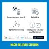 Steuerungsmöglichkeiten der Tischleuchte Hero: Überall, Zeitpläne, Sprachsteuerung.