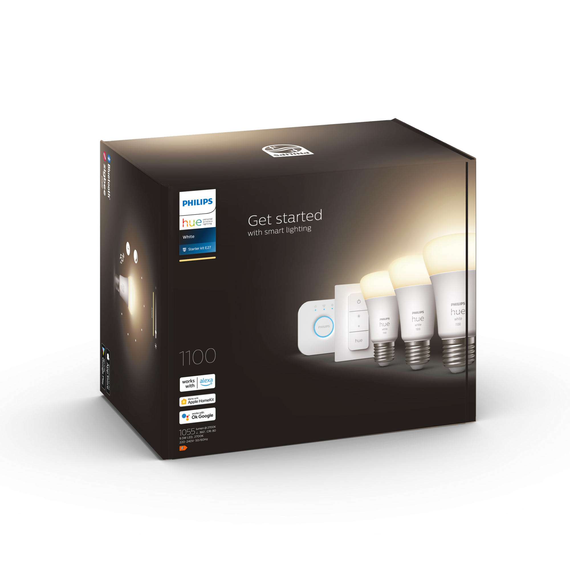 Starter-Set 'Hue White' E27 inkl. 3 x LED-Lampe E27 9,5 W, Dimmschalter + product picture