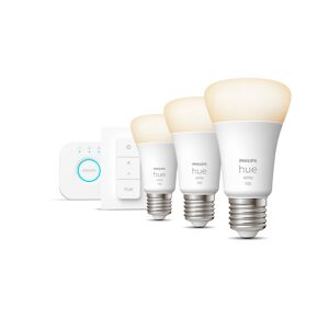 Starter-Set 'Hue White' E27 inkl. 3 x LED-Lampe E27 9,5 W, Dimmschalter