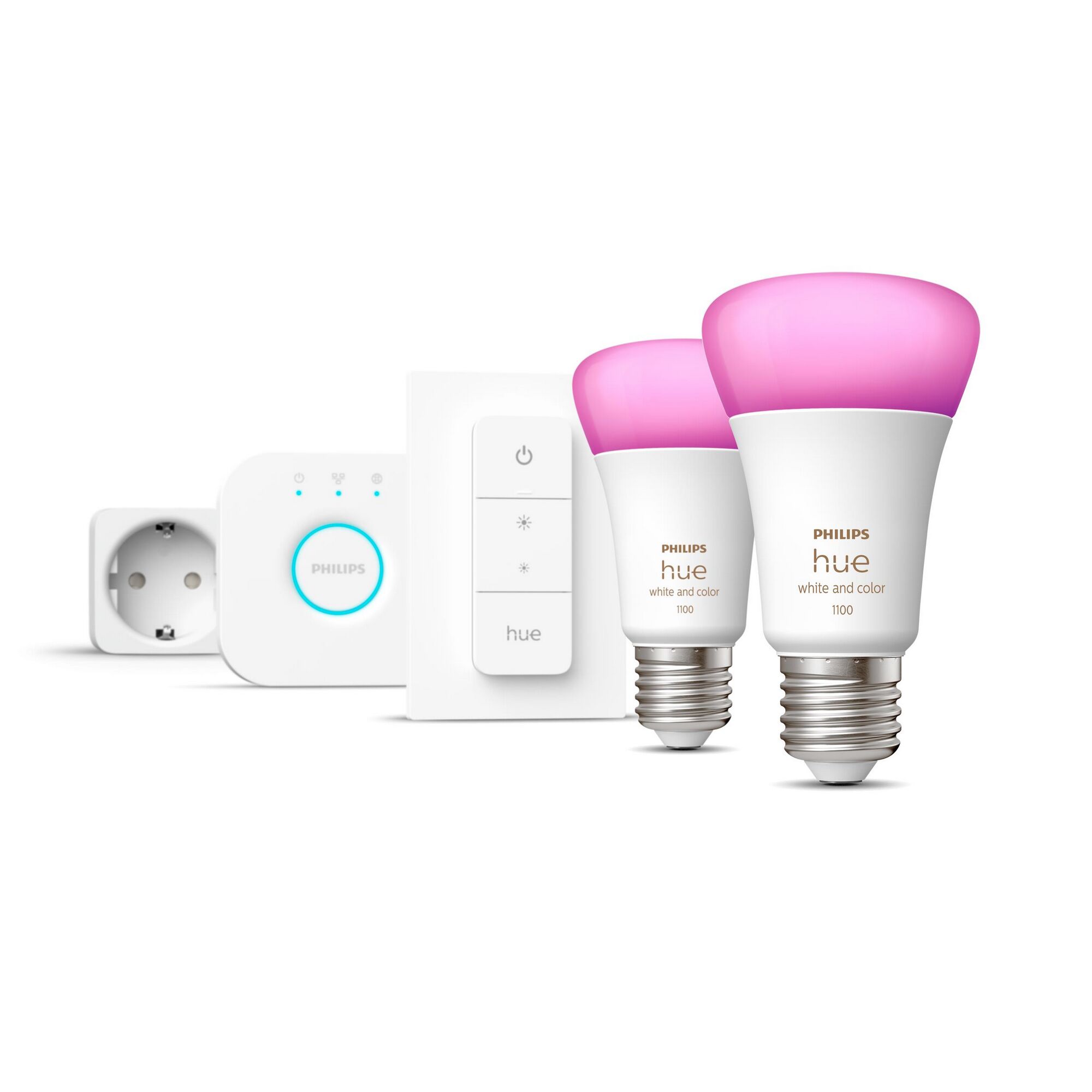 Zwei Philips Hue Lampen und Zubehör