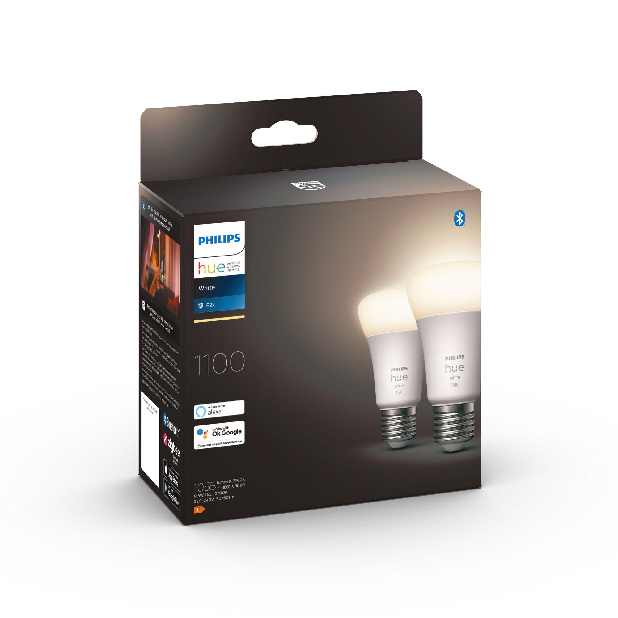 Zwei Philips Hue White Lampen in Verpackung