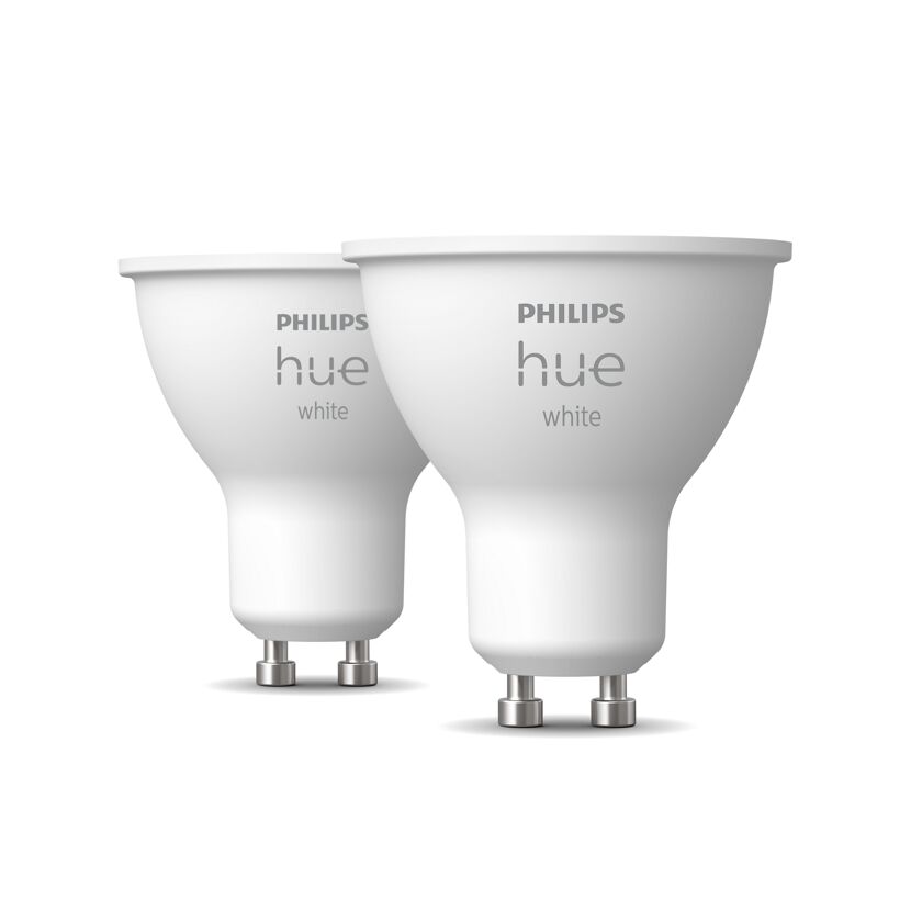 Zwei Philips Hue weiße GU10-Lampen