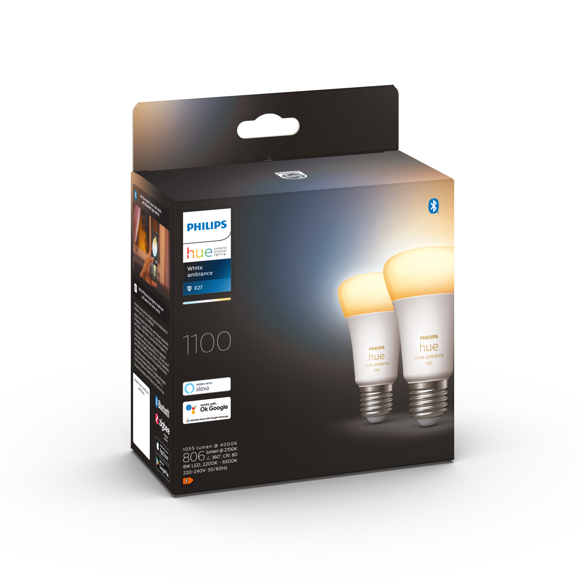 LED-Lampe 'Hue White Ambiance' E27 8 W, 2er-Pack + product picture