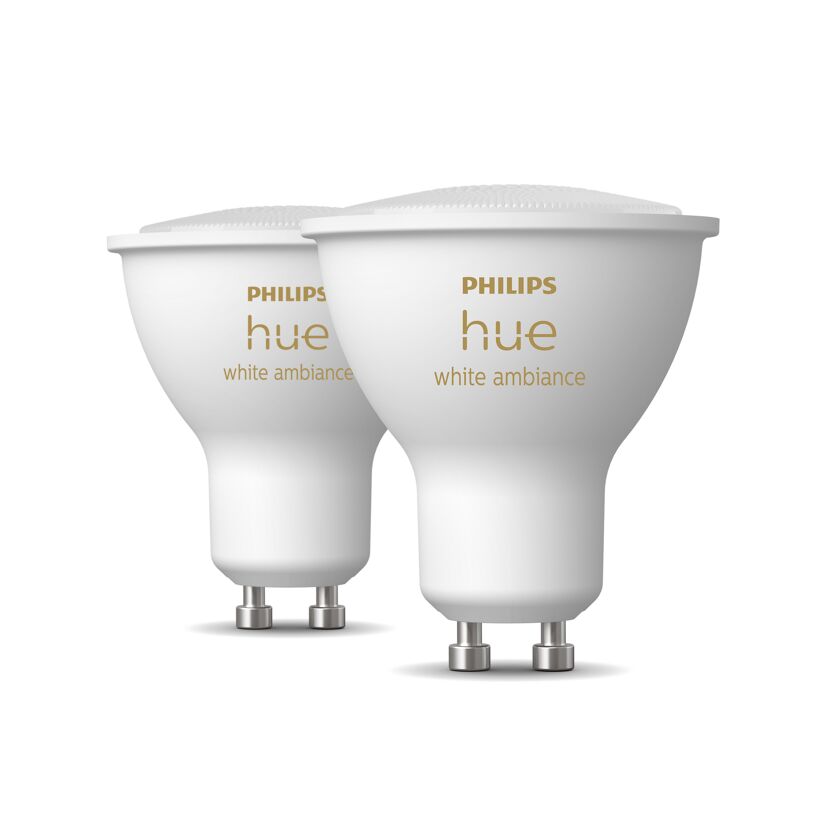 Zwei Philips Hue White Ambiance GU10-Lampen