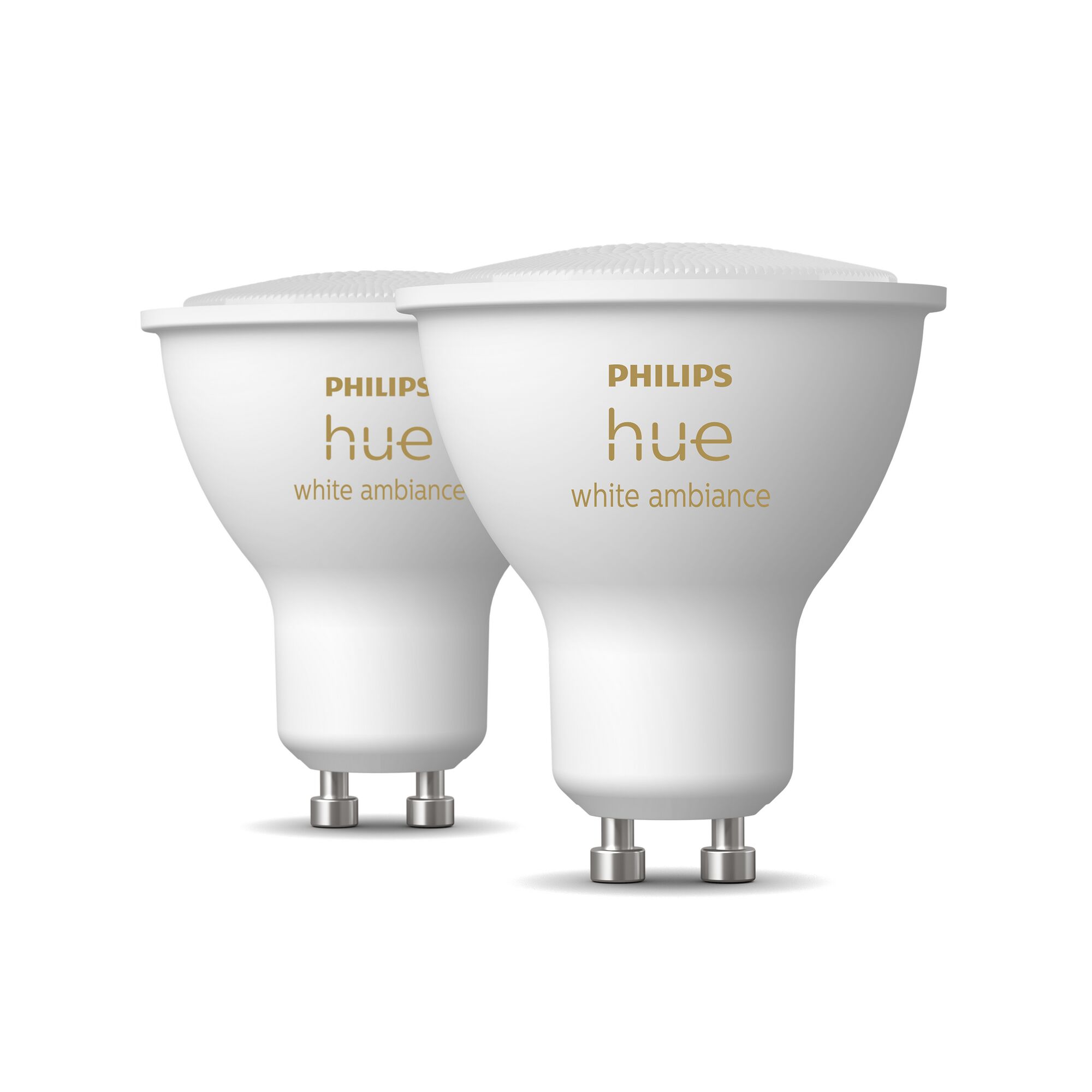 Zwei Philips Hue White Ambiance GU10-Lampen