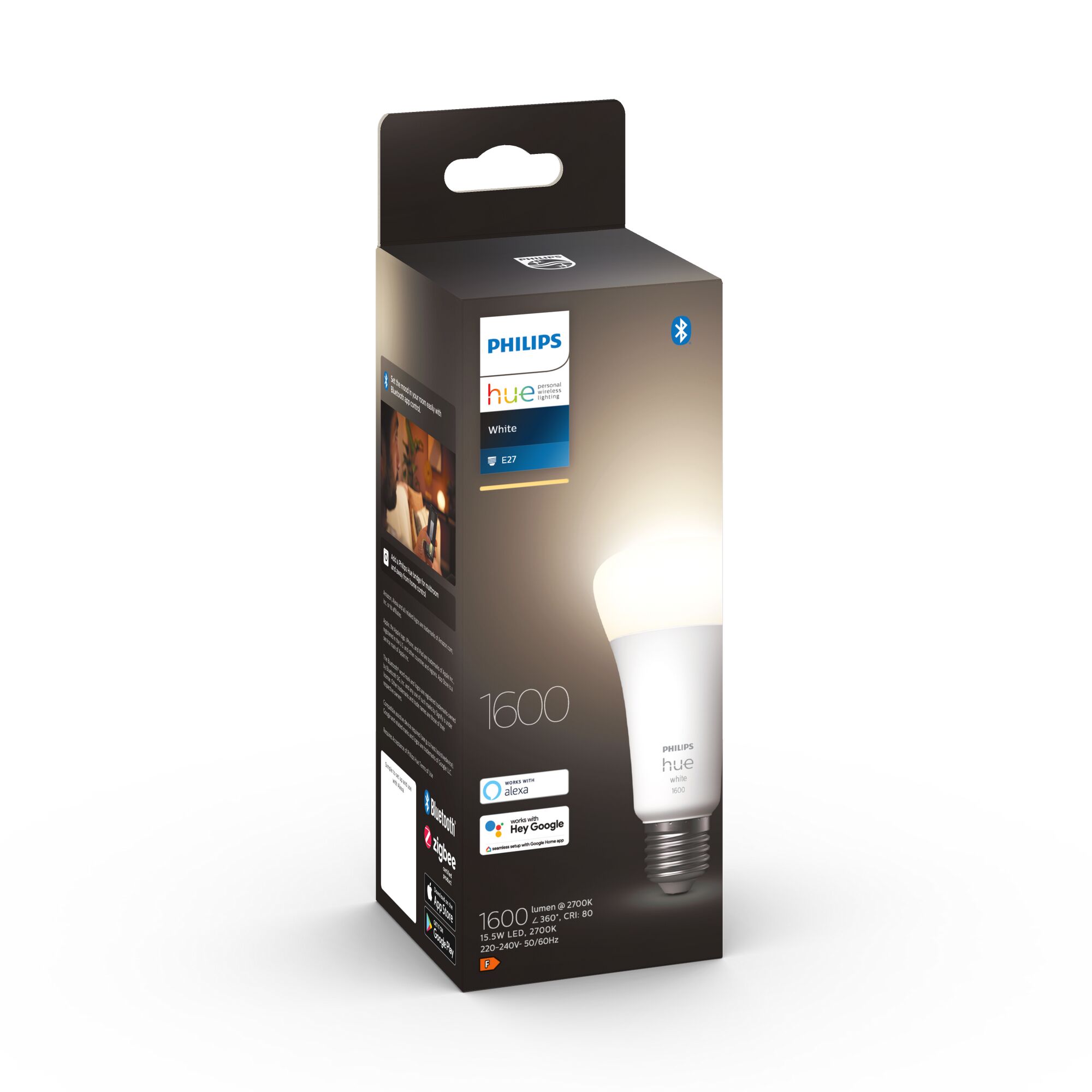 Philips Hue White E27 LED-Lampe in Verpackung