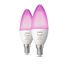 Zwei Philips Hue Lampen in Lila