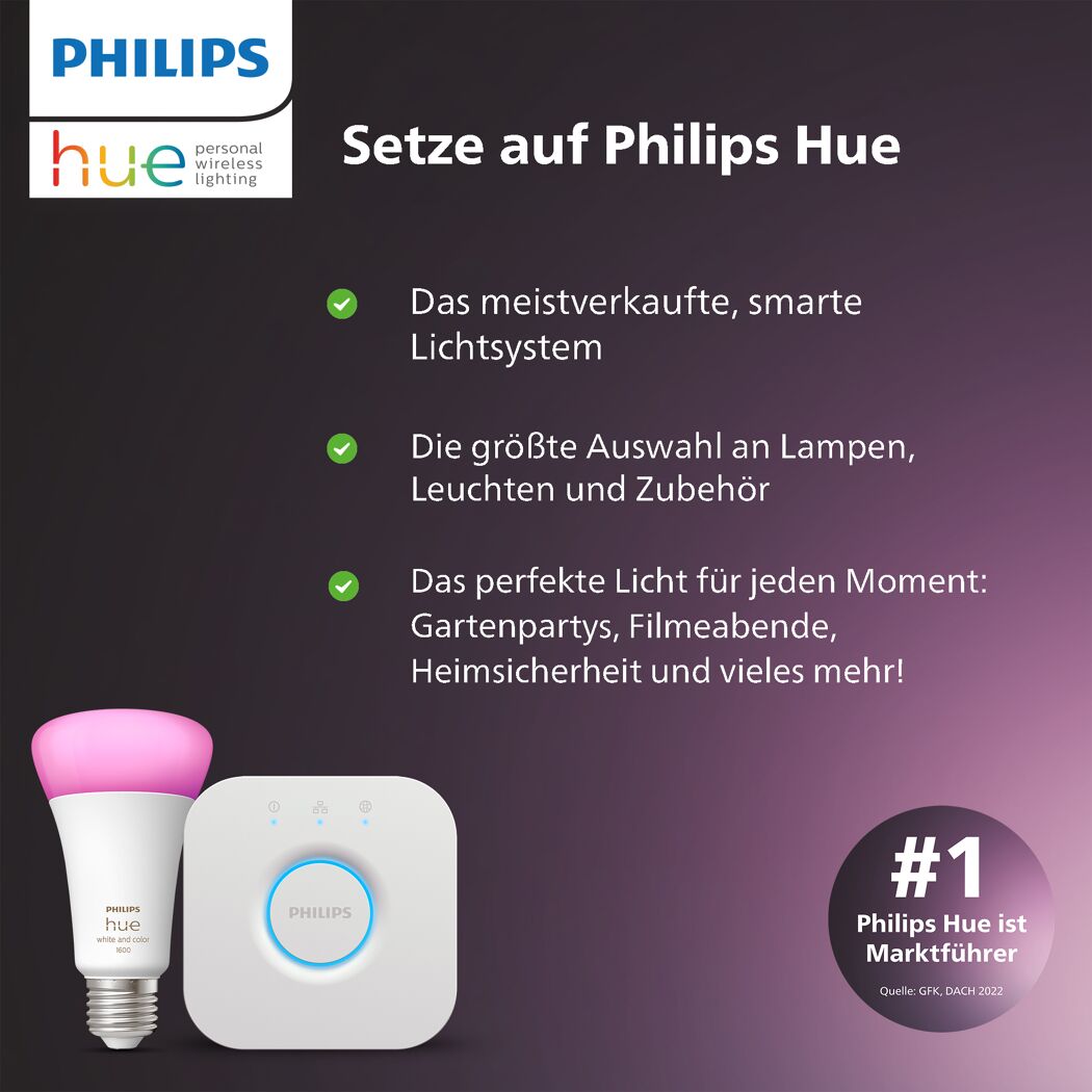 Philips Hue Glühbirne und Bridge