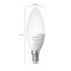 Philips Hue E14 LED-Kerzenlampe mit Maßen