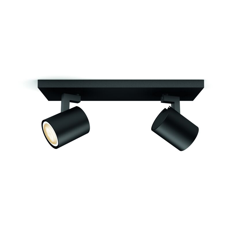 Schwarzer HUE Runner Spot, 2-flammig