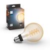 Philips Hue Globe LED-Leuchtmittel dimmbar gold und Verpackung.