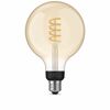 Philips Hue Globe LED-Leuchtmittel gold mit Spiralelement.