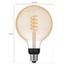 Philips Hue Globe gold LED-Leuchtmittel mit Maßen