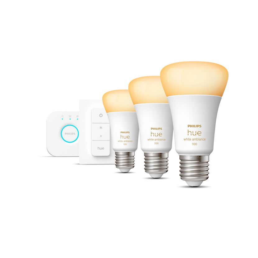 Starter-Set 'Hue White Ambiance' inkl. 3 x LED-Lampe E27, Dimmschalter