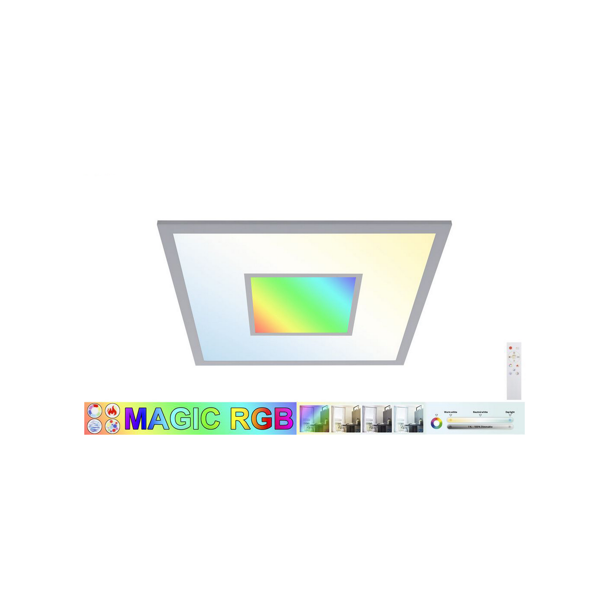 LED-Panelleuchte 'Magic Cento' CCT/RGB silbern 2200 lm 44,5 x 44,5 x 6 cm + product picture