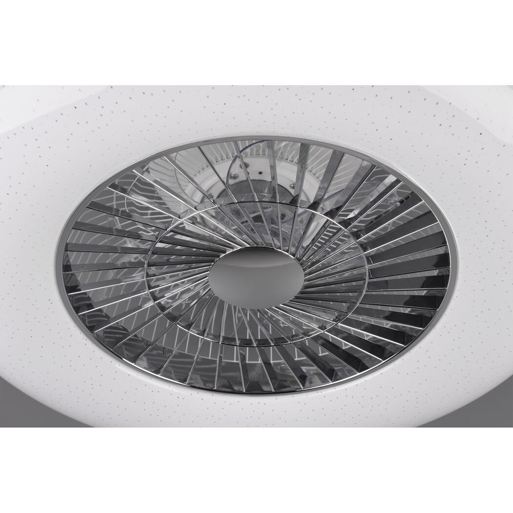 Weiße Deckenleuchte mit integriertem Ventilator