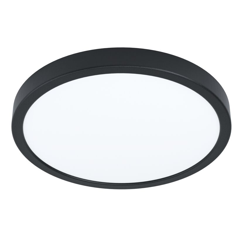 Schwarze runde LED-Deckenleuchte Fueva-Z