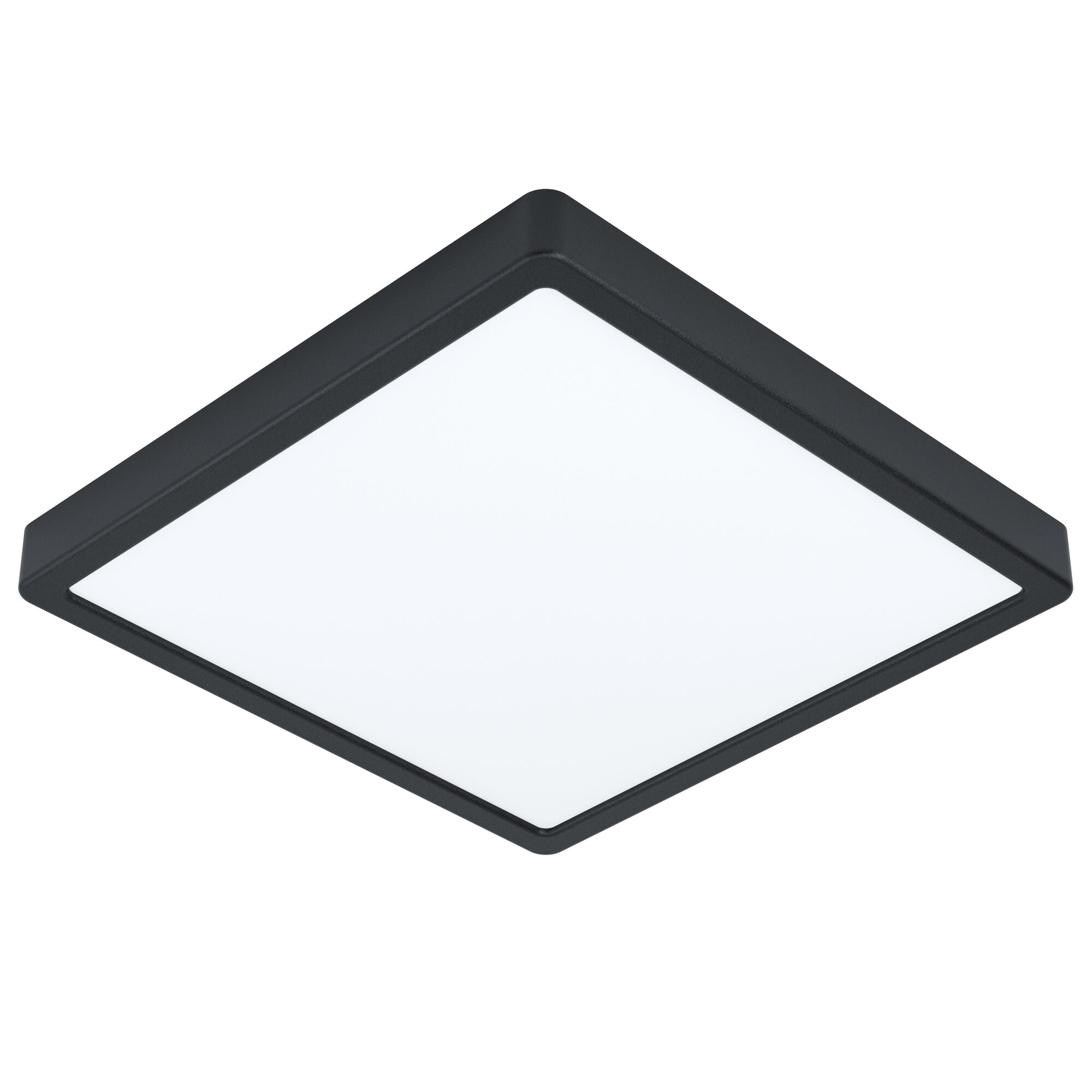 Schwarze, quadratische LED-Deckenleuchte Fueva-Z