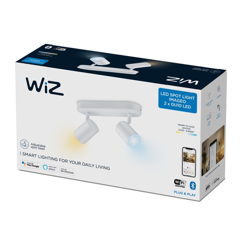 Weiße Wiz Imageo LED-Spotleuchte auf Verpackung