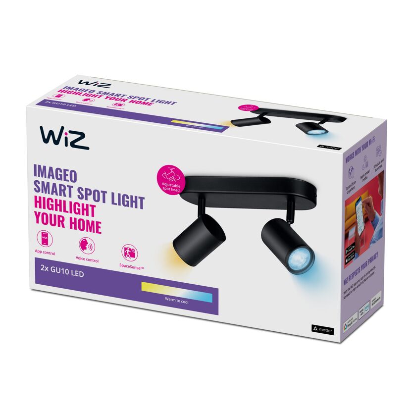 LED-Spotleuchte 'Imageo' schwarz 2-flammig 690 lm